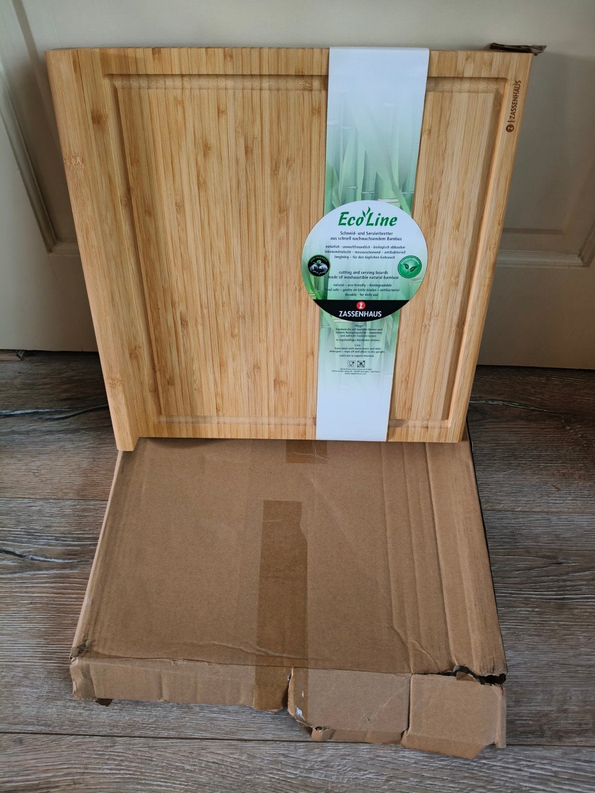 Nieuw! Bamboe snijplank 39x39 cm met opstaande rand, Ophalen, Hout, Snij-/serveerplank, Nieuw