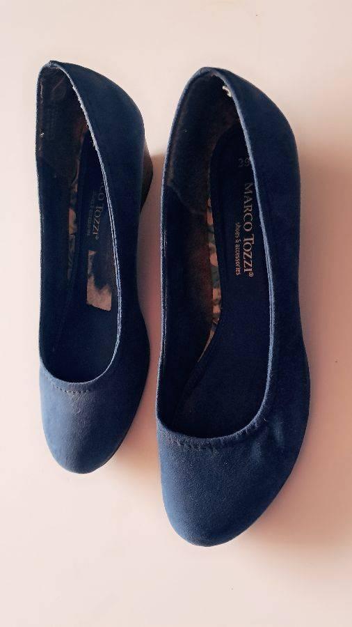 marco Tozzi pumps sleehak maat 39 suede blauw, Ophalen of Verzenden, Nieuw, Blauw