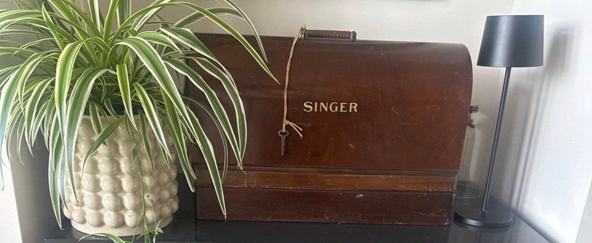 Vintage Singer Naaimachine met Houten Koffer, Antiek en Kunst, Ophalen of Verzenden