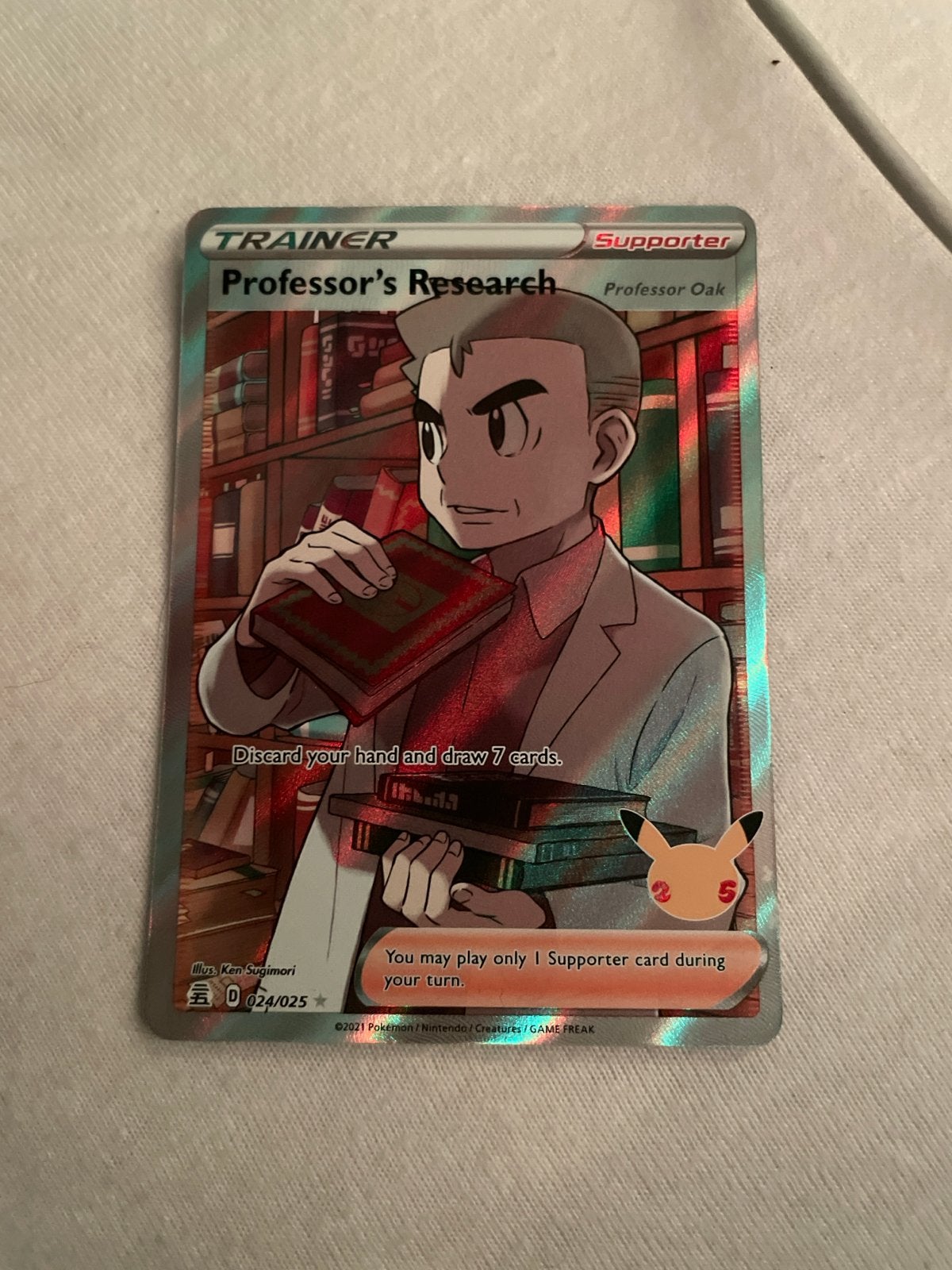 Professor's Research (Professor Oak) Pokémon Kaart, Ophalen of Verzenden, Zo goed als nieuw, Losse kaart, Foil