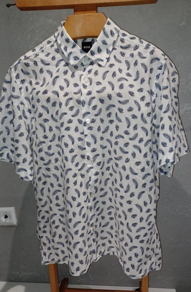 Boss casual zomer shirt maat XL Regular (valt kleiner) katoe, Zo goed als nieuw, Halswijdte 43/44 (XL), BOSS Hugo Boss, Verzenden