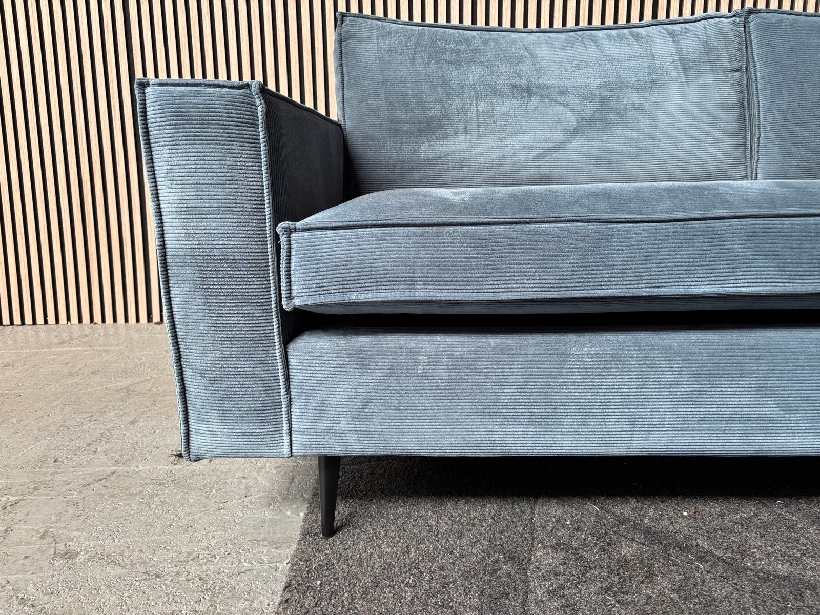 Foto 3 van GRATIS LEVERING Hoekbank Ribstof Blauw 280x195 GEREINIGD