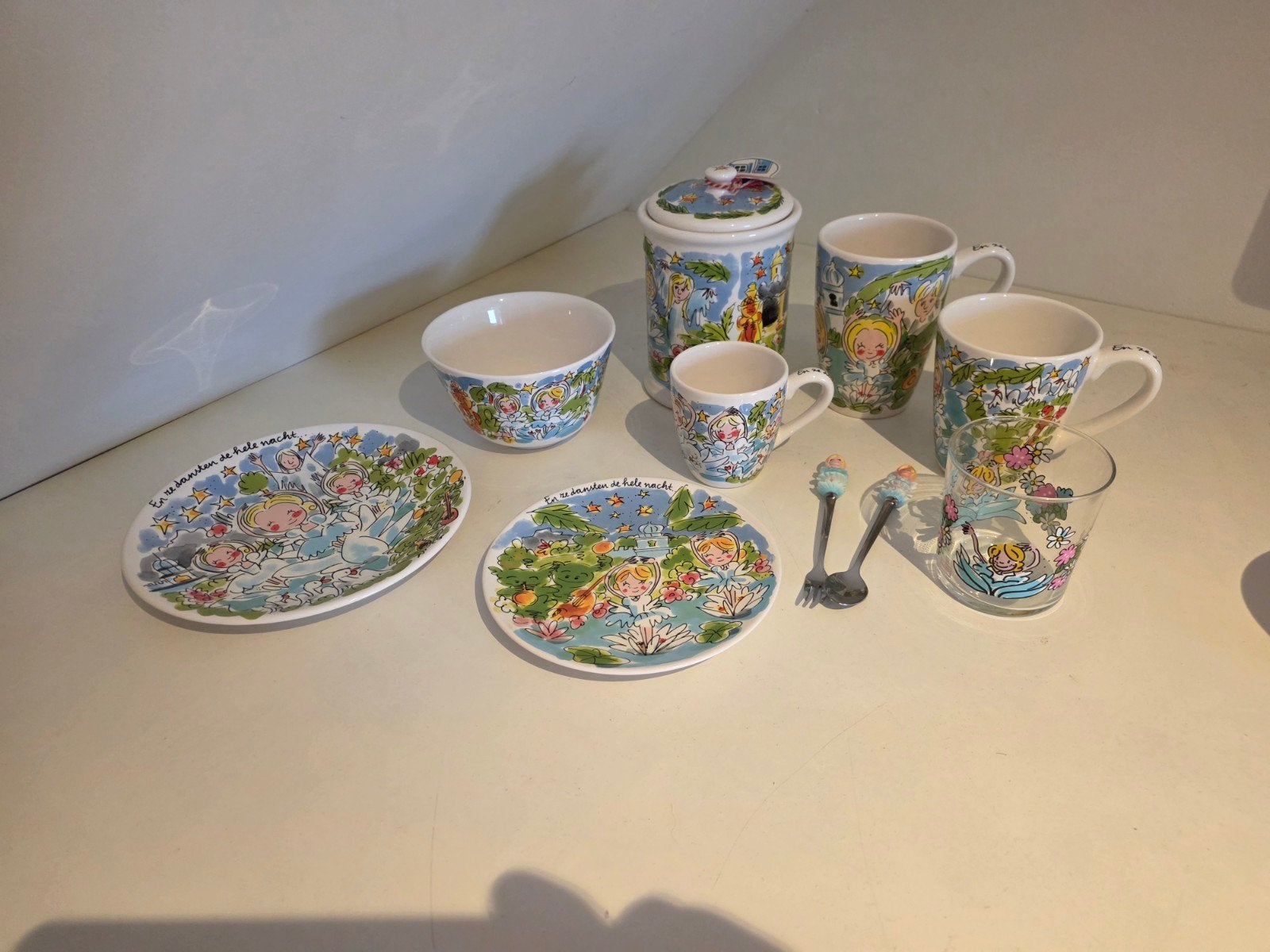 Complete set Blond Amsterdam Efteling Waterlelies servies, Ophalen, Keramiek, Zo goed als nieuw, Overige stijlen