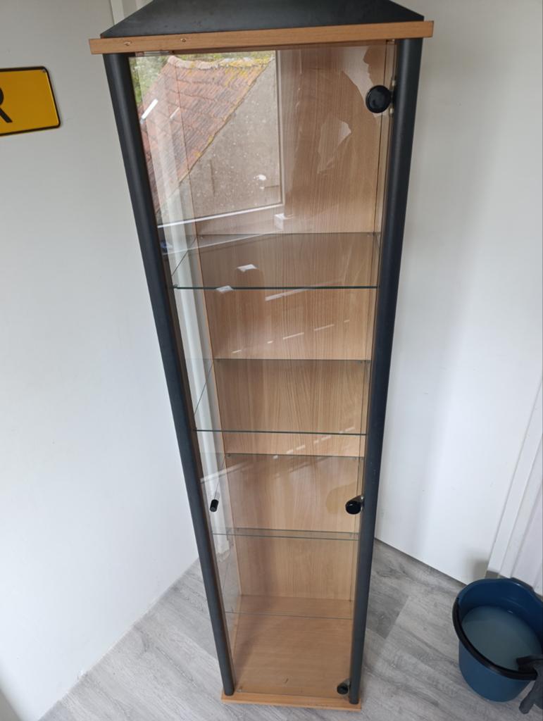 Vitrinekast, Huis en Inrichting, Kasten | Vitrinekasten, Ophalen, Met plank(en), Minder dan 50 cm, Gebruikt