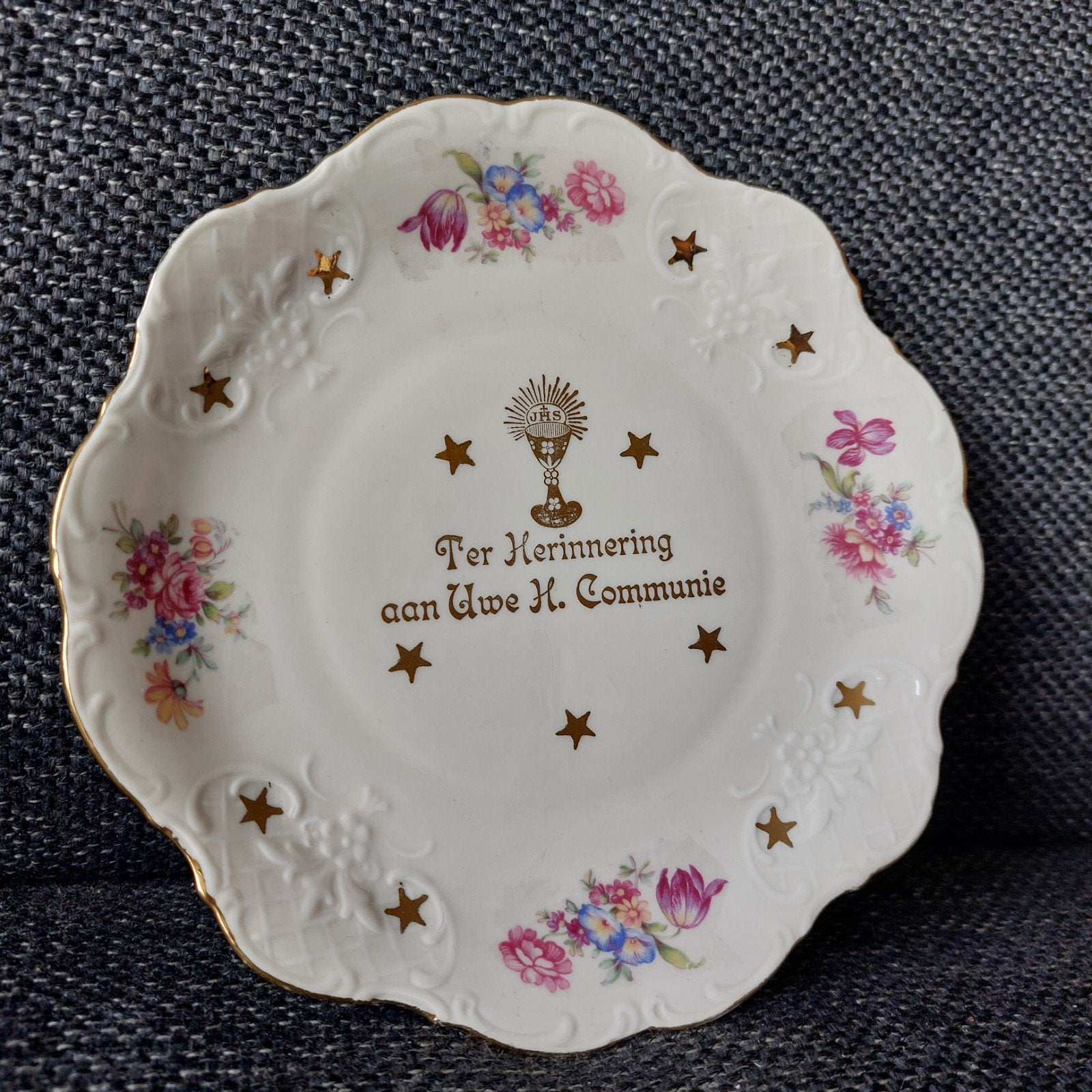 Vintage Titania Communie Bordje - Ter Herinnering, Ophalen of Verzenden