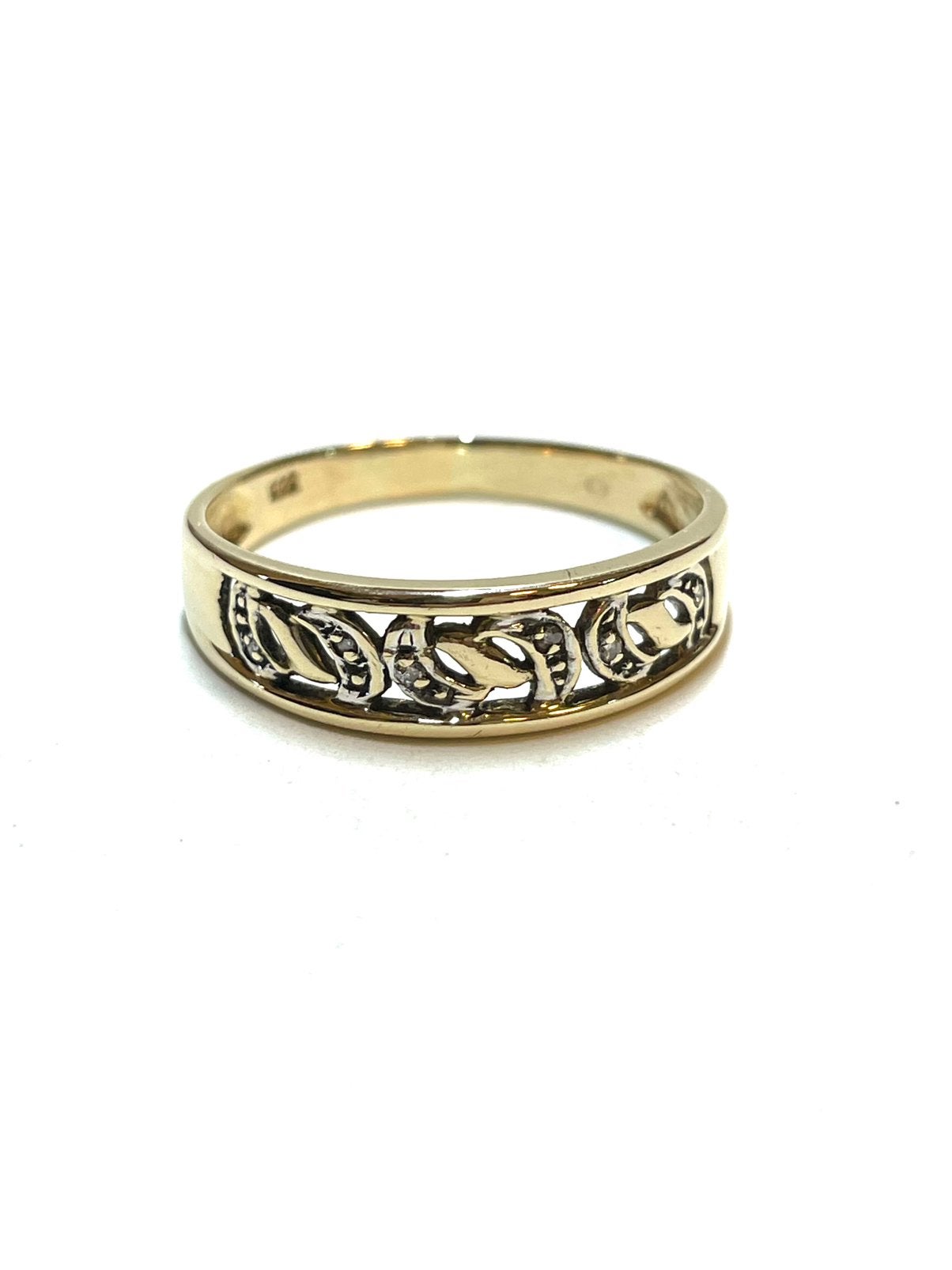 14k gouden ring met diamanten, Sieraden, Tassen en Uiterlijk, Ringen, -, 19 tot 20, -, Ophalen of Verzenden