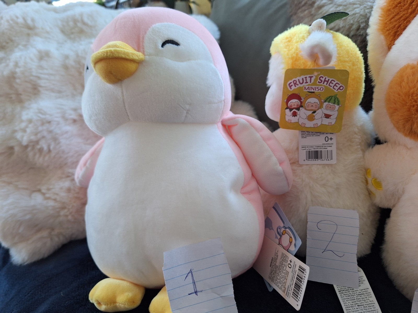 Leuke knuffels: Pinguïn, Schaap en Kat/Vos, Pinguïn, Overige merken, Ophalen of Verzenden, Middelgroot (20 tot 80 cm)