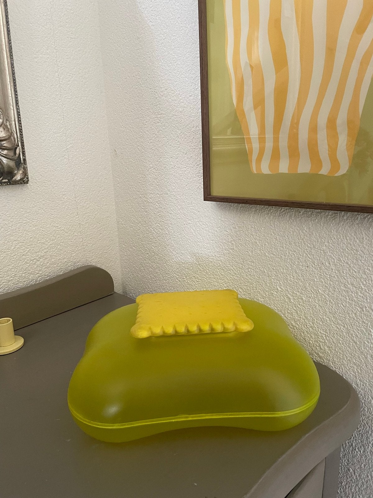 Alessi Mary Biscuit koektrommel - Groen/Geel, Ophalen, Kunststof, Zo goed als nieuw, Voorraadpot