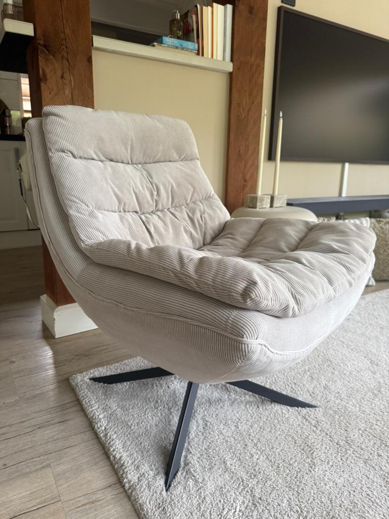 Prachtige draai Fauteuil van Dutch Bone, Ophalen, 75 tot 100 cm, Zo goed als nieuw, Metaal