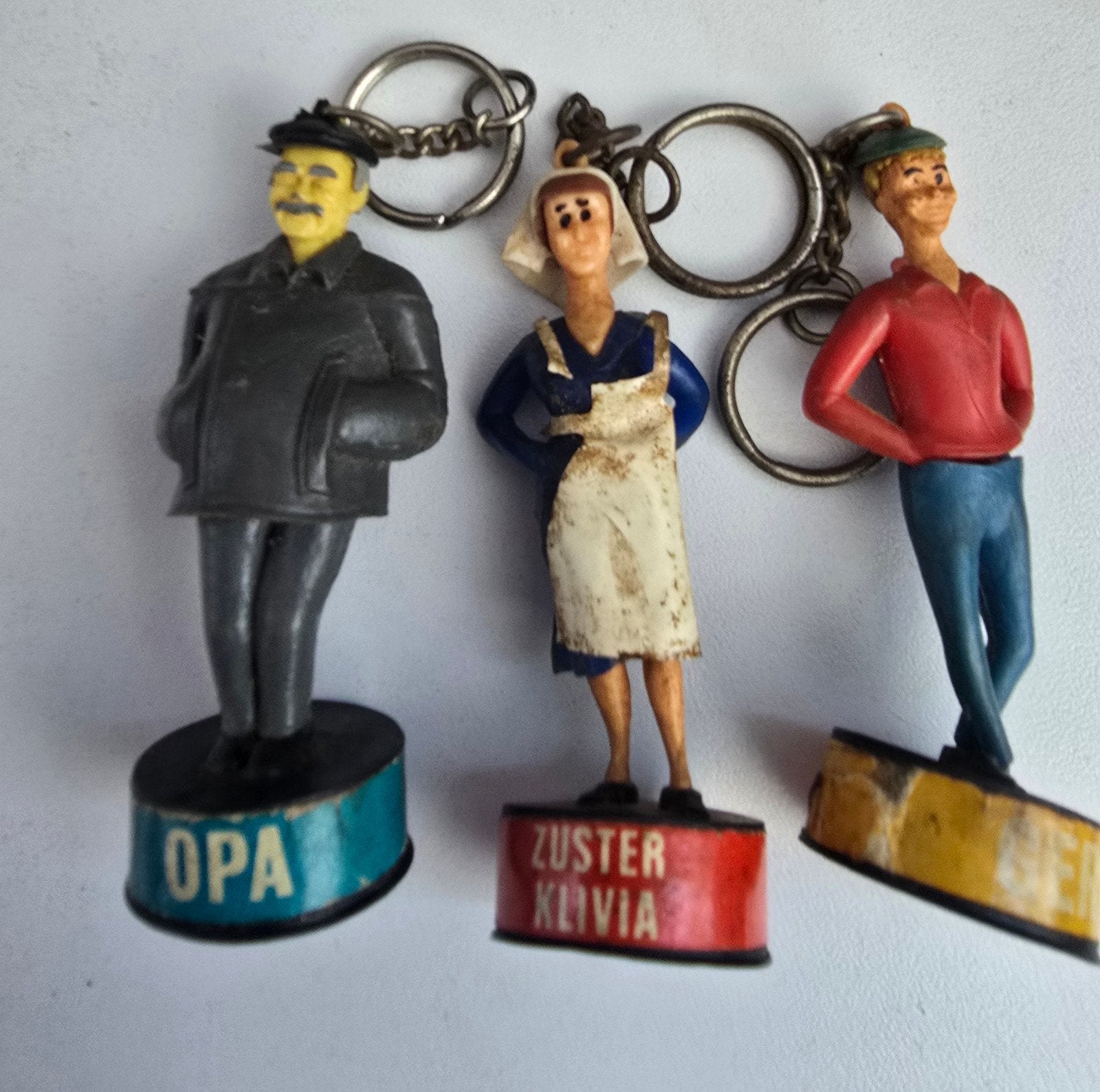 sleutelhangers Opa, Zuster Klivia en Gerrit, Ophalen of Verzenden, Gebruikt
