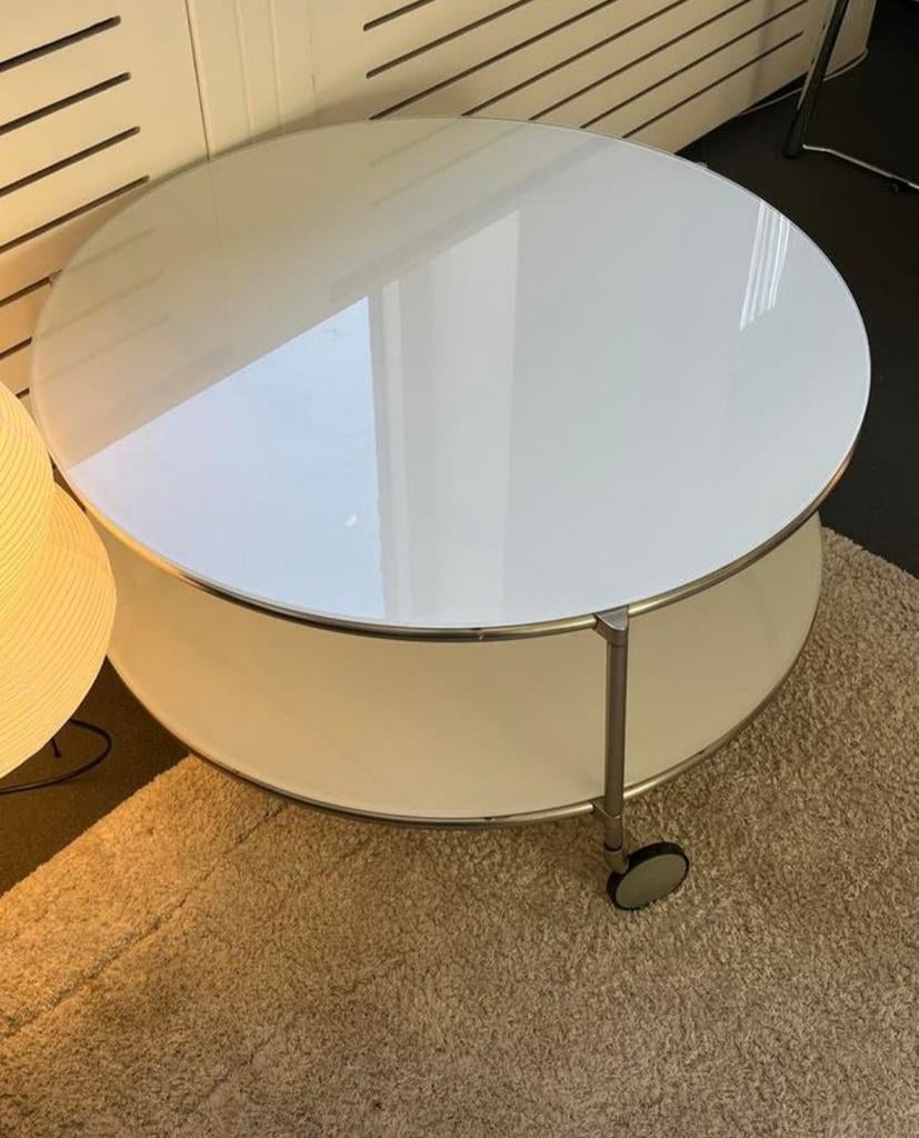 Per direct Te koop vintage glazen salontafel in gave staat, Ophalen, 100 tot 150 cm, Vintage/retro, 150 tot 200 cm