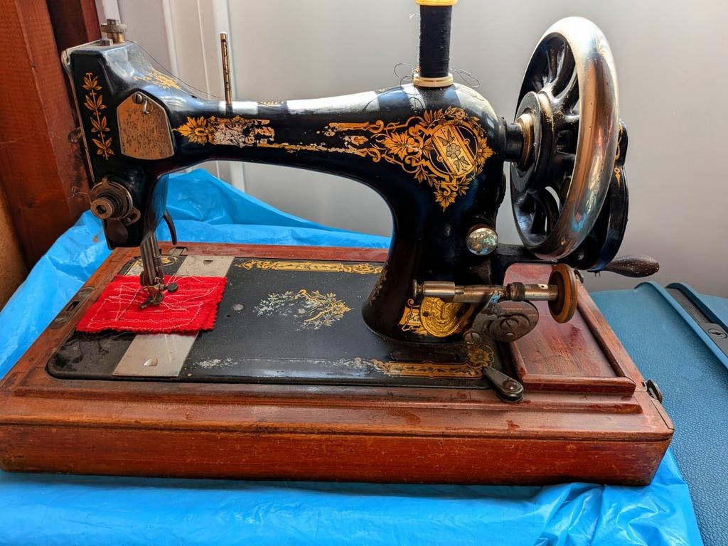 Antieke Singer Naaimachine (1909) - Model 128 met Kap, Ophalen of Verzenden