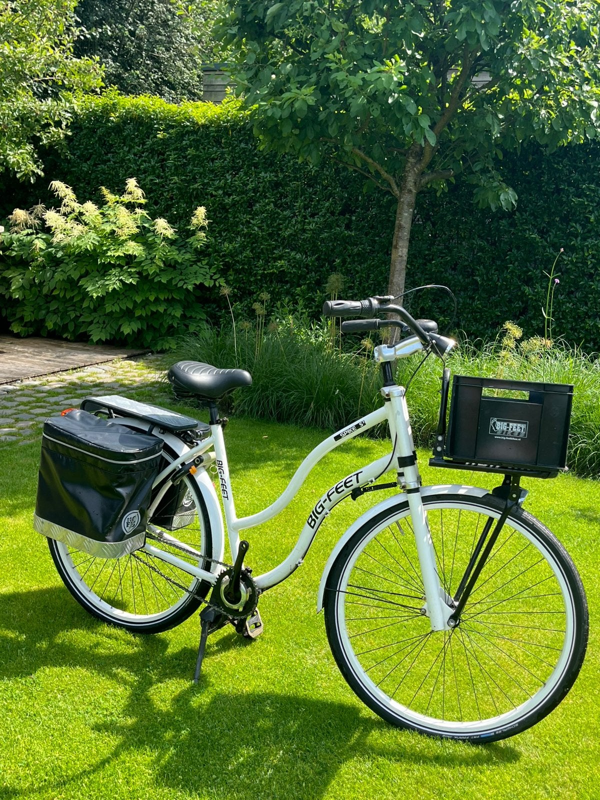Leuke damesfiets 28 inch met tassen, Terugtraprem, Gebruikt, Versnellingen, 0 zitjes