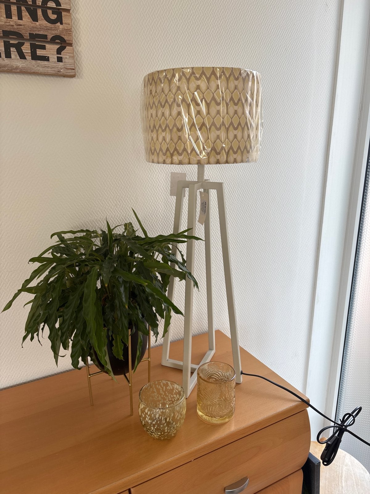 Nieuwe tafellamp met unieke kap, Meerkleurig, Nieuw, Ophalen of Verzenden, Sfeerlamp