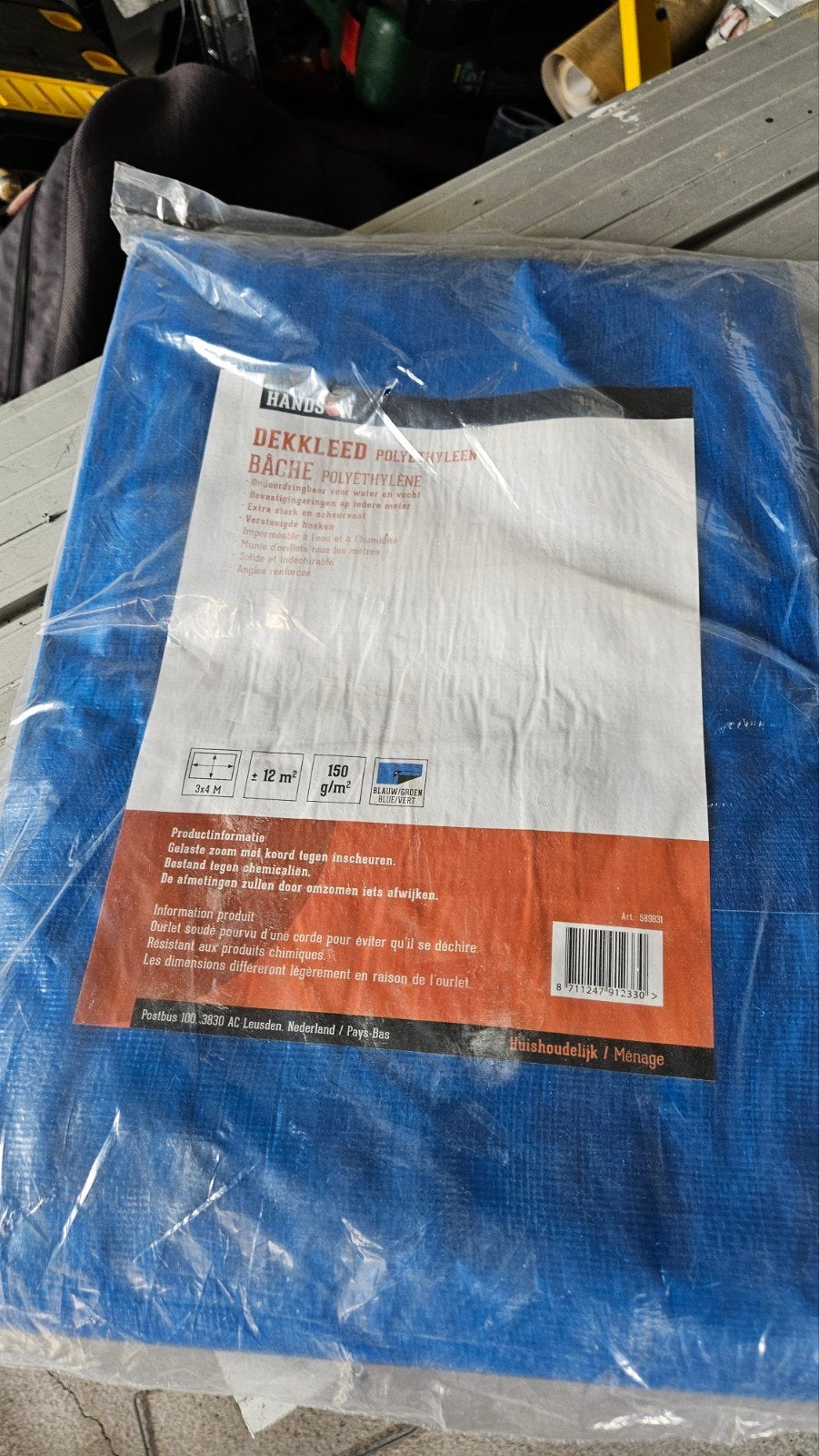 Nieuw Dekzeil Polyethyleen Blauw/Groen 3x4m (12m²), Ophalen, Nieuw, 10 tot 15 m², Zeil