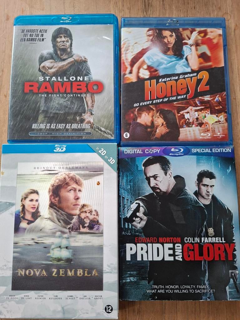 Blu-ray set: Rambo, Honey 2, Nova Zembla, Pride and Glory, Cd's en Dvd's, Blu-ray, Ophalen of Verzenden, Gebruikt, Actie, Boxset
