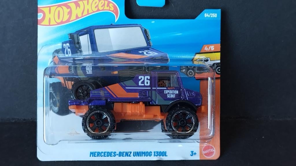 Mercedes Benz Unimog 3inch Hotwheels Pol, 1186 MJ 1 NL, Auto, Nieuw, Ophalen of Verzenden