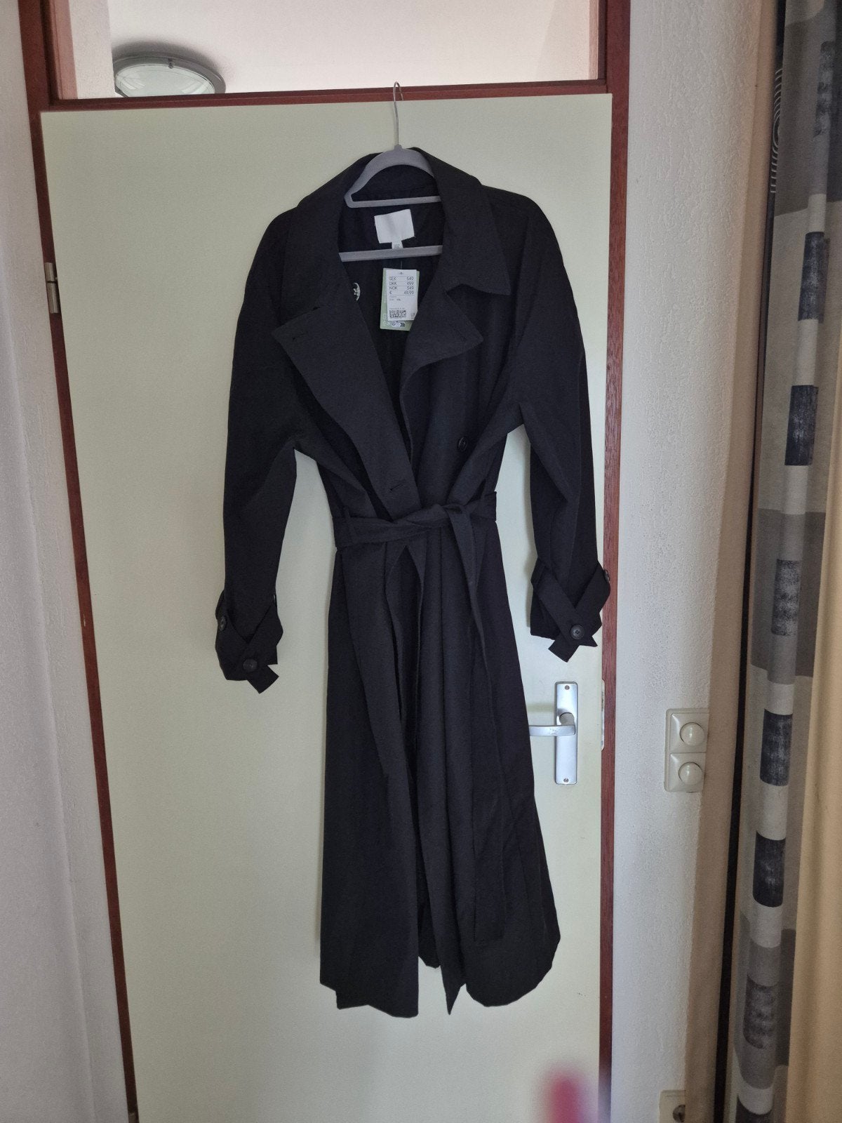 1) trenchcoat zwart NIEUW maat xxl, Kleding | Dames, H&M, Zwart, Nieuw, Ophalen of Verzenden