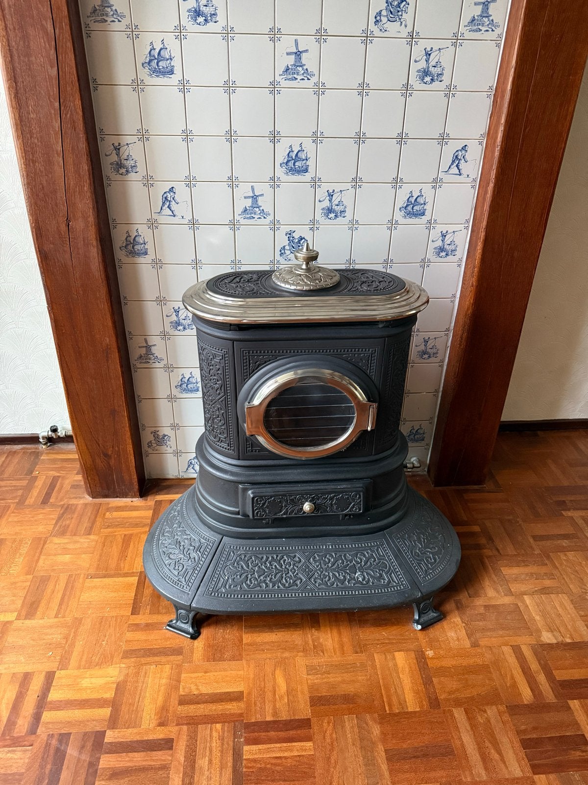 Antieke Faber Friesland gaskachel - gietijzer, Huis en Inrichting, Ophalen, Gebruikt, Gas, Vrijstaand
