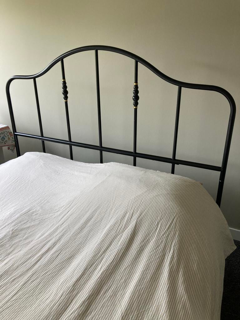 Tweepersoons bedframe 160x200 cm - Zwart metaal, Huis en Inrichting, Slaapkamer | Bedden, Gebruikt, Zwart, Tweepersoons, Ophalen of Verzenden