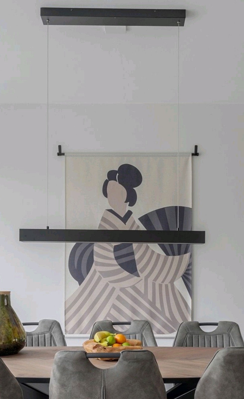 Moderne zwarte led hanglamp, Ophalen, Overige fittingen, Zo goed als nieuw, Modern, minimalistisch