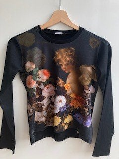 Zwarte longsleeve, shirt van Dolce & Gabbana mt. 146/152, Meisje, Dolce & Gabbana, Ophalen of Verzenden, Zo goed als nieuw