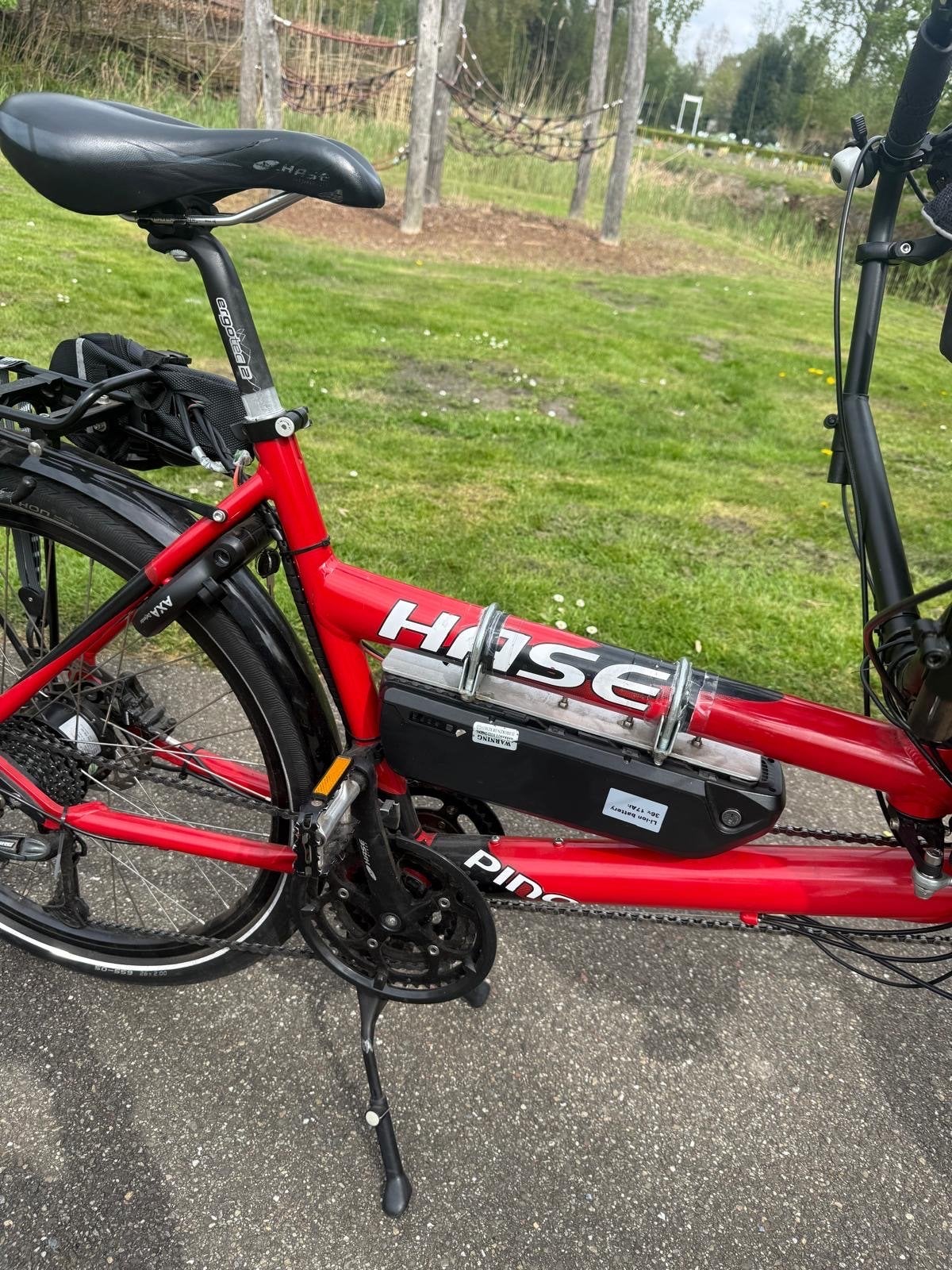Hase Pino Elektrische Deelbare Tandem - Zo goed als nieuw, Fietsen en Brommers, Fietsen | Tandems, Ophalen, Vering, Minder dan 49 cm