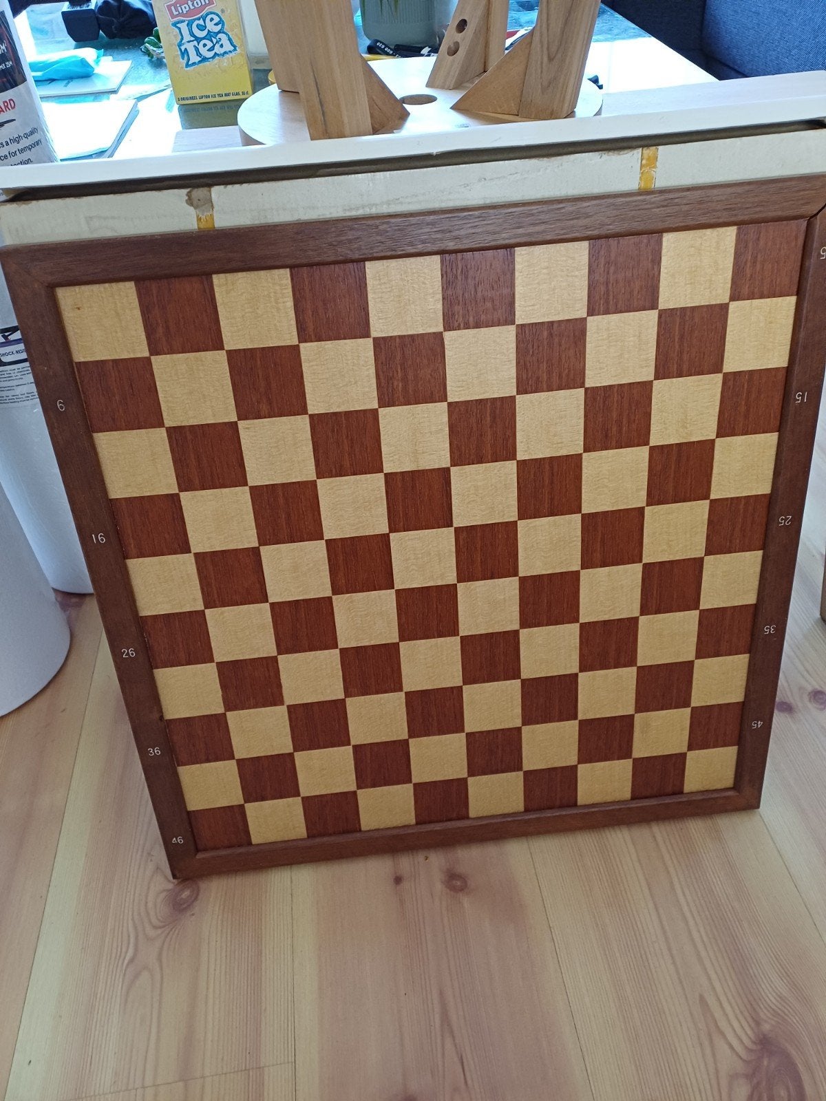 Vintage Schaak/Dambord 50x50 cm - Nieuw in Doos Jaren '80, Ophalen of Verzenden, Nieuw