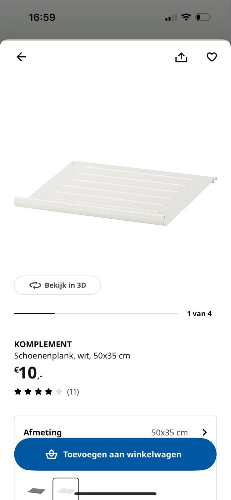 5x IKEA Komplement schoenenplank voor PAX 50x35, Ophalen of Verzenden, Gebruikt