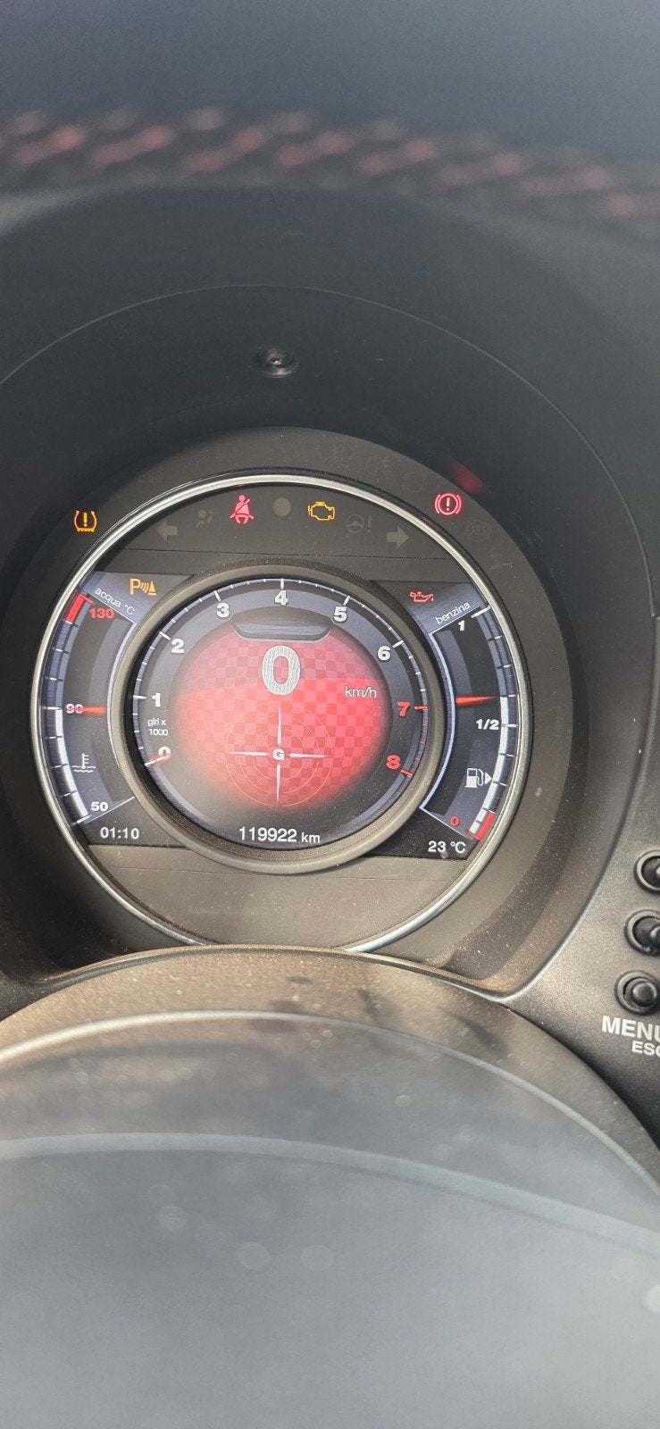 km teller abarth 500, Ophalen