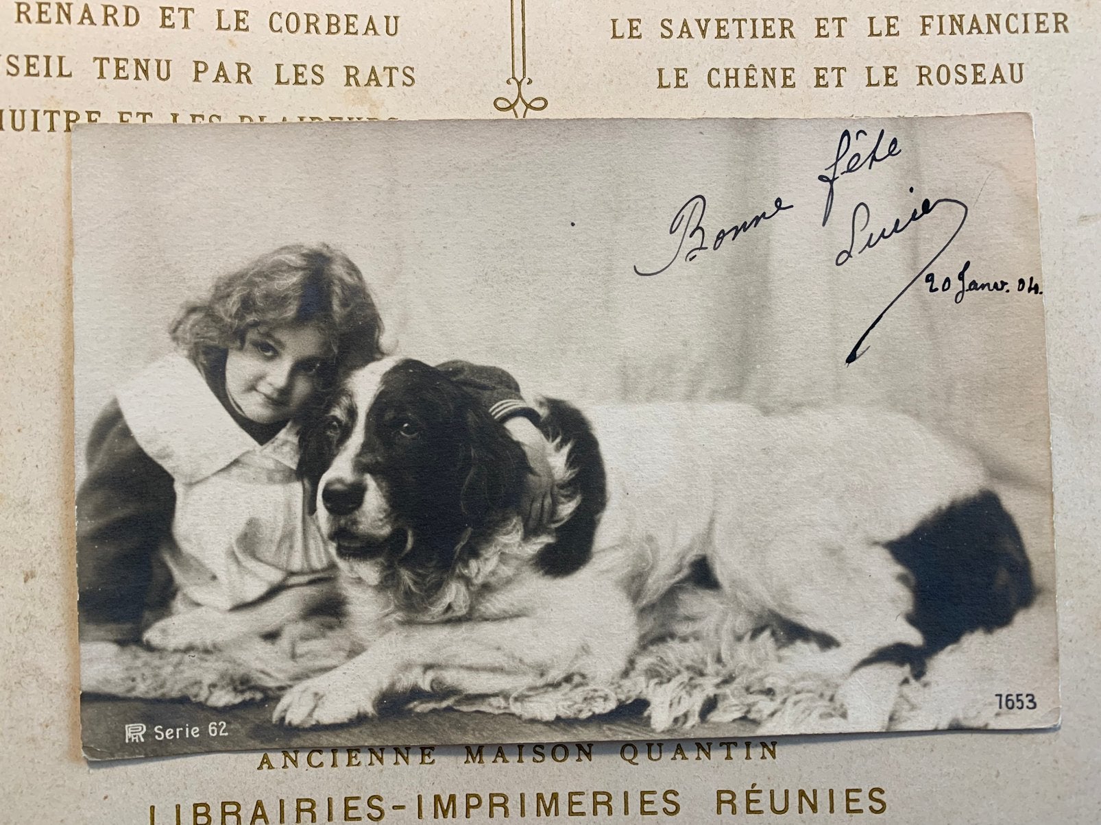 20-1-1904 Meisje met hond (GO), Verzamelen, Ophalen of Verzenden, Voor 1920, Gelopen, Kinderen