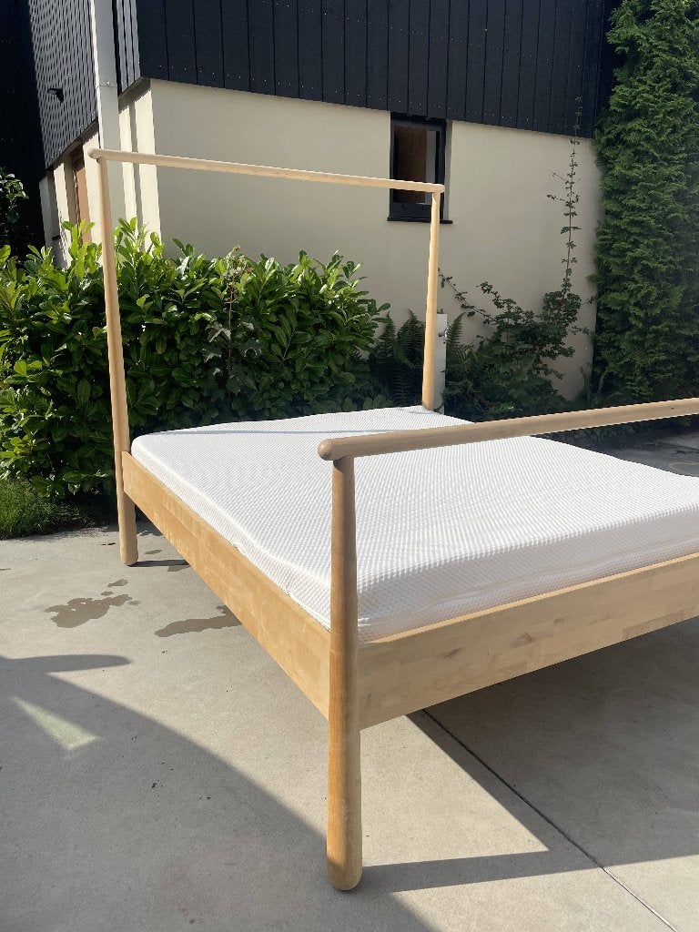 Bed Gjora Ikea 160 x 200 cm, Ophalen, Gebruikt, Beige, Tweepersoons