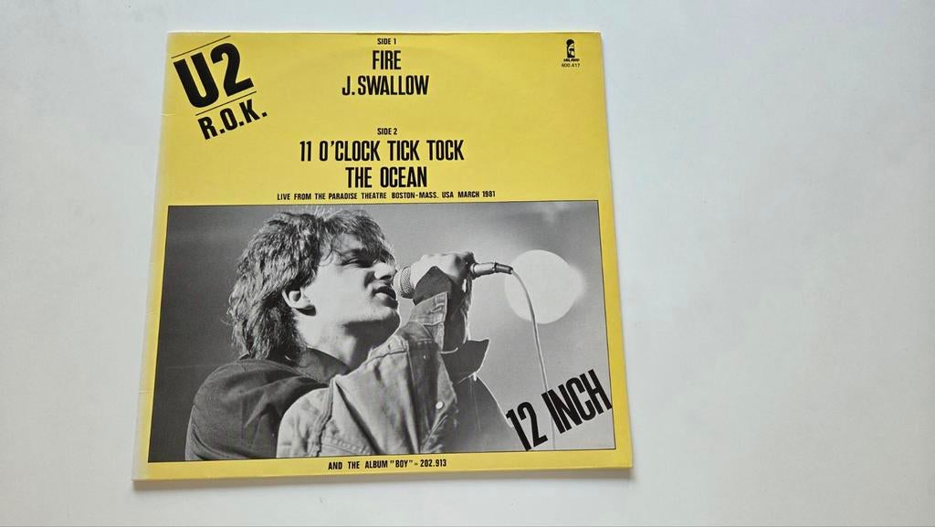 U2 - Fire / J. Swallow - 12 inch Maxi-Single (1981), Cd's en Dvd's, Vinyl Singles, Gebruikt, Verzenden, Originele persing, Maxi-single