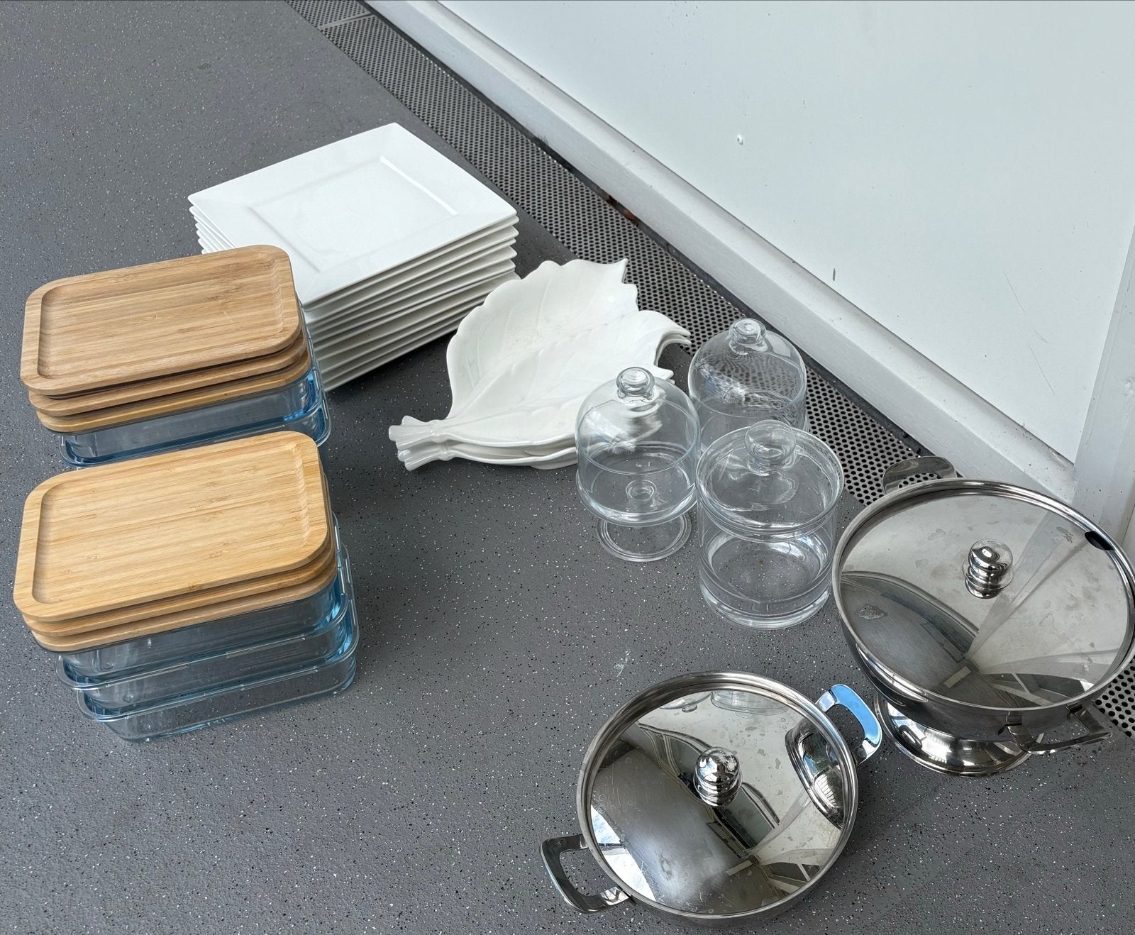 Diverse keukenbenodigdheden: schalen, borden, pannen, Ophalen, Gebruikt, Overige typen, Glas