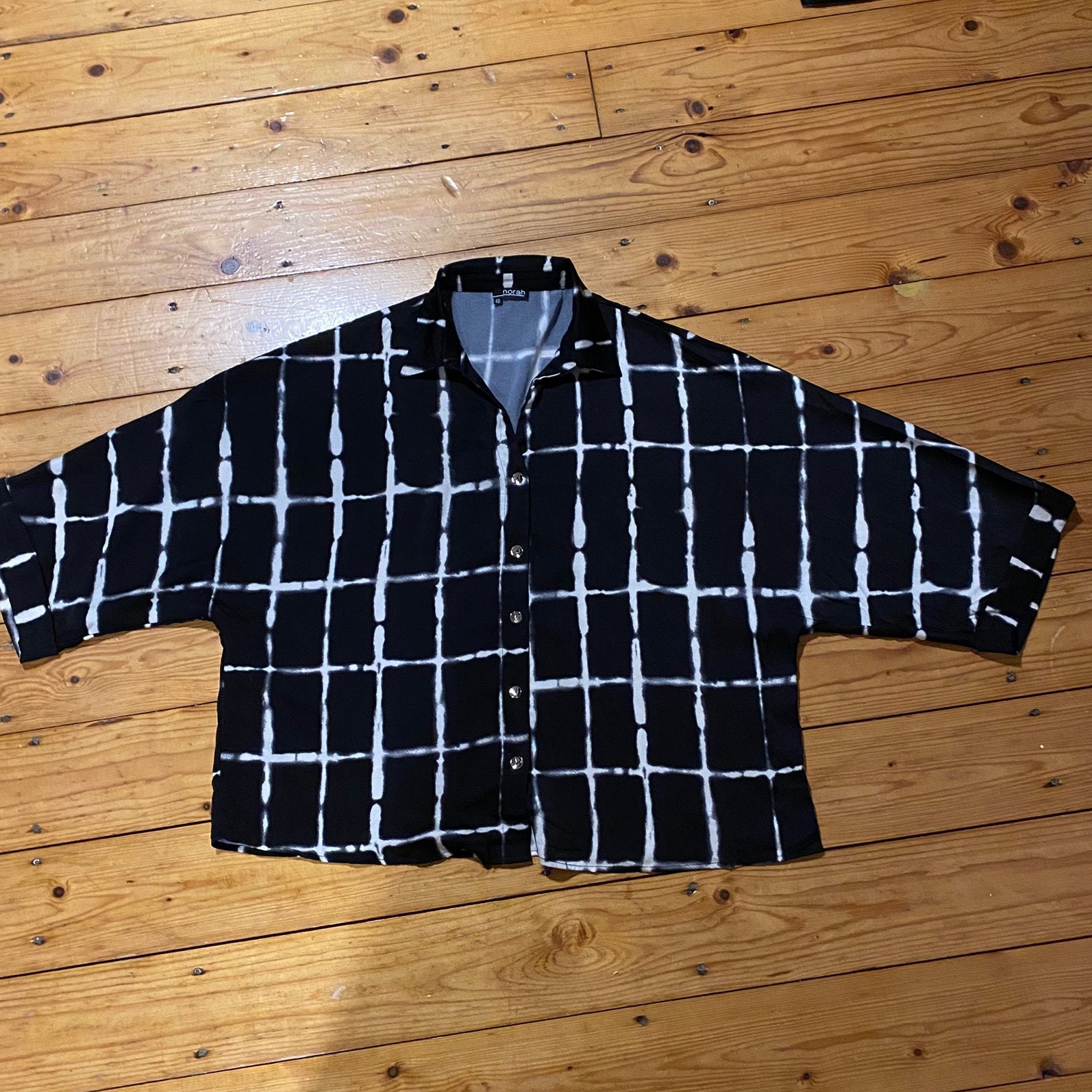 NORAH SOEPEL VALLENDE BLOUSE 48., Ophalen of Verzenden, Gedragen, Maat 46/48 (XL) of groter, Zwart