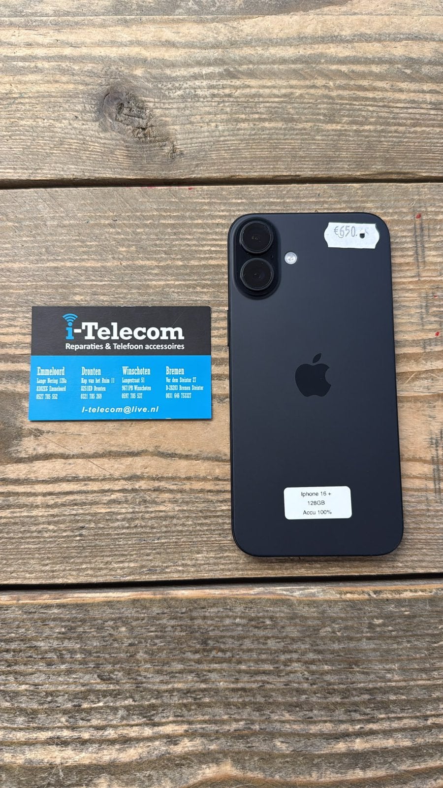 Iphone 16 plus black 128 GB + apple garantie 100%, Ophalen of Verzenden, Zo goed als nieuw, Overige typen