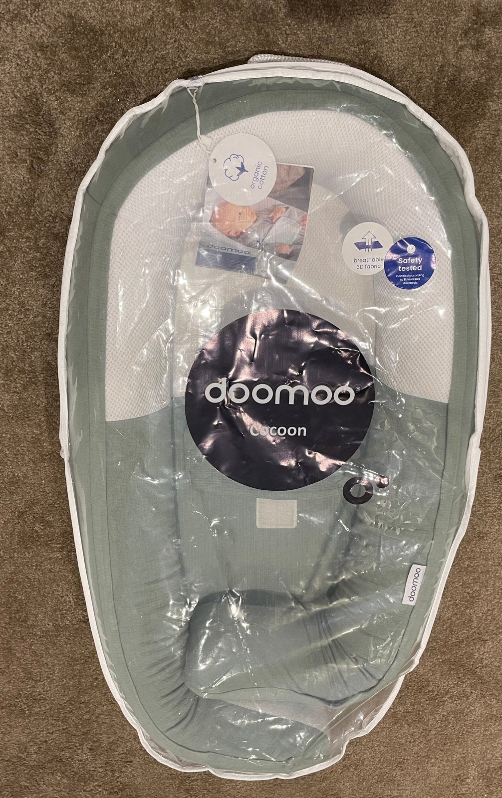 Doomoo Cocoon Tetra Babynestje Jersey Green, Ophalen of Verzenden, Nieuw, Overige typen