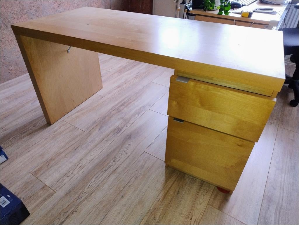 IKEA Bureau met ladeblok - Berken fineer, Ophalen, Gebruikt, Hout, IKEA