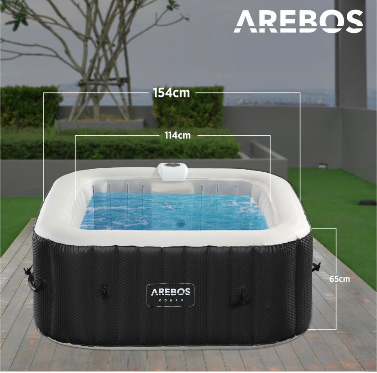 Arebos corfu jacuzzi, Ophalen, Zo goed als nieuw, Grondzeil