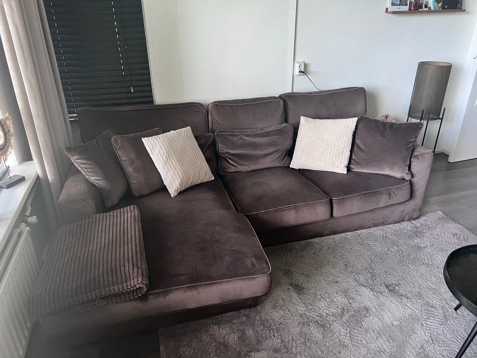 Comfortabele hoekbank van stof, zo goed als nieuw, Ophalen, 250 tot 300 cm, 100 tot 125 cm, Hoekbank