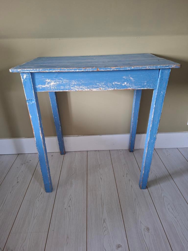 Vintage blauw tafeltje, Ophalen of Verzenden