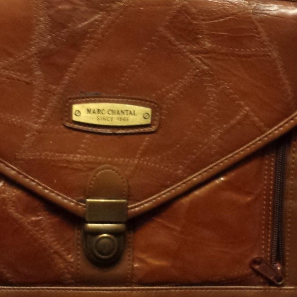 retro MARC CHANTAL Vintage Leren Lederen Bruin Dames Tas, Ophalen of Verzenden, Huis en Inrichting
