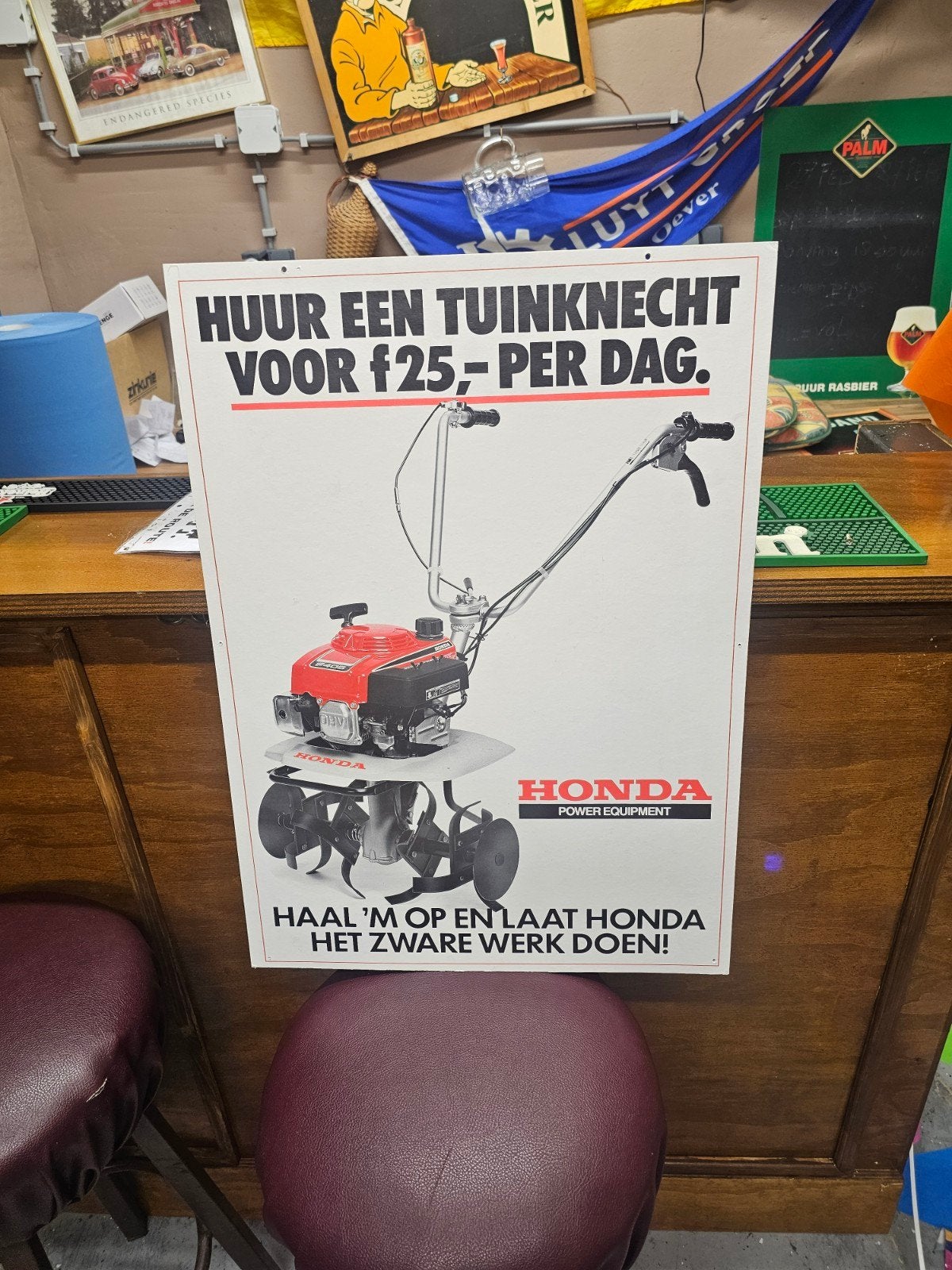 Honda reclamebord karton - Officieel dealer item, Ophalen of Verzenden, Gebruikt, Reclamebord
