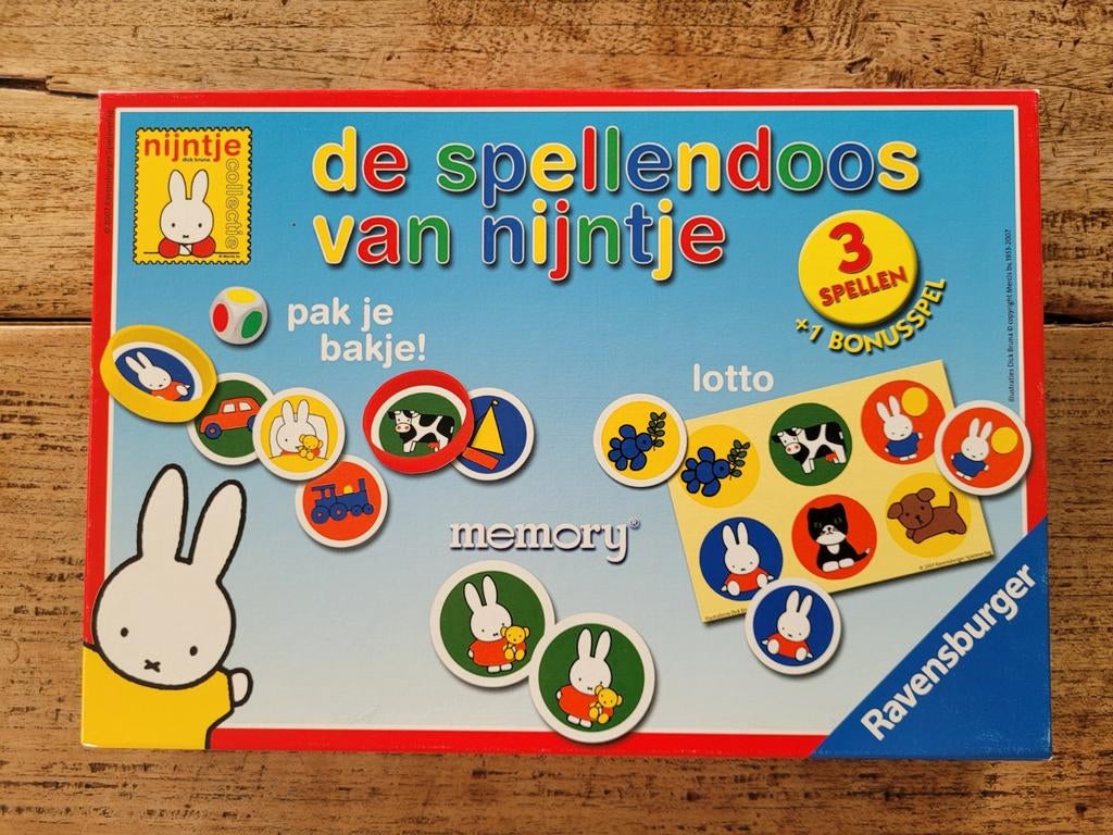 Spellendoos van Nijntje (4 spellen in 1 doos) ZGAN, Een of twee spelers, Ophalen, Zo goed als nieuw, Ravensburger