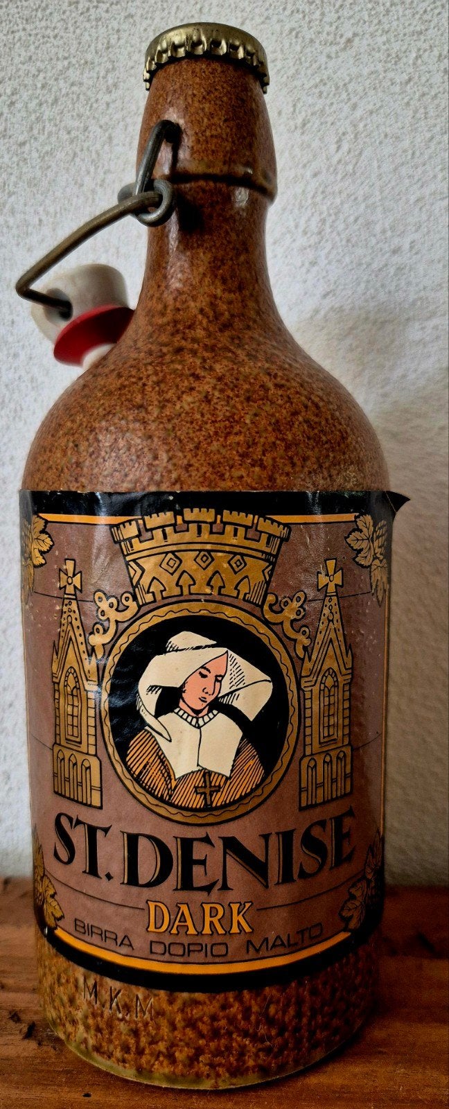 1988 kruikje ST.DENISE DARK bier br. Sterkens BELGIE 0,5 LTR, Ophalen of Verzenden, Zo goed als nieuw, Flesje(s), Overige merken