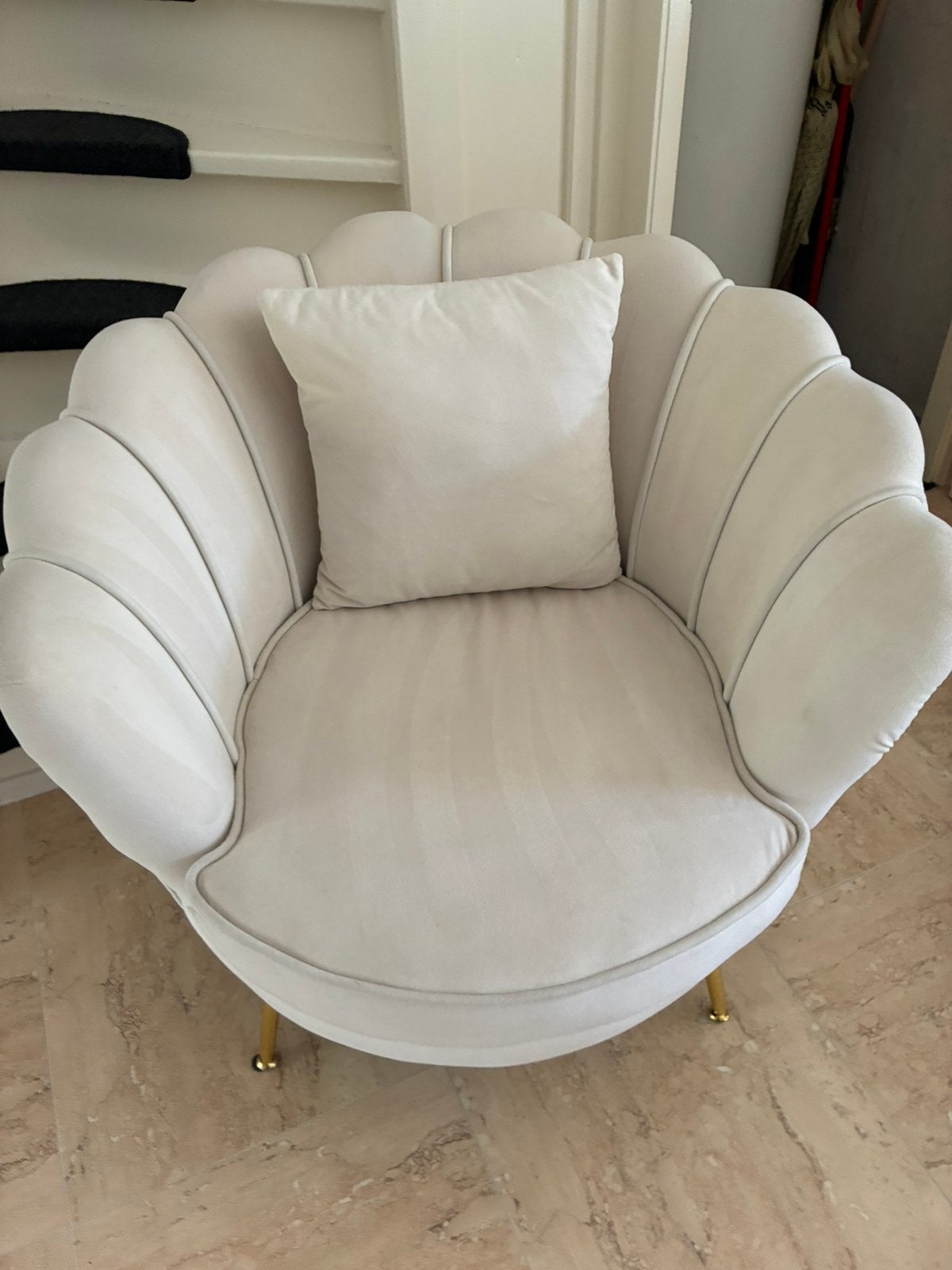 Schelp fatteuil, Eenpersoons, 75 tot 100 cm, Ophalen of Verzenden, Zo goed als nieuw