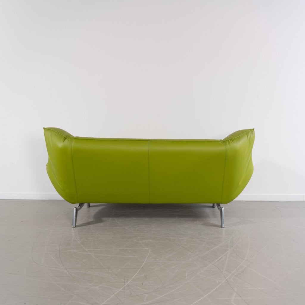 1x Leolux Tango 3-zits/223cm Bank Limegroen Leer - Gepolijst, Niet ingevuld, Overige maten, Niet ingevuld, 75 tot 100 cm