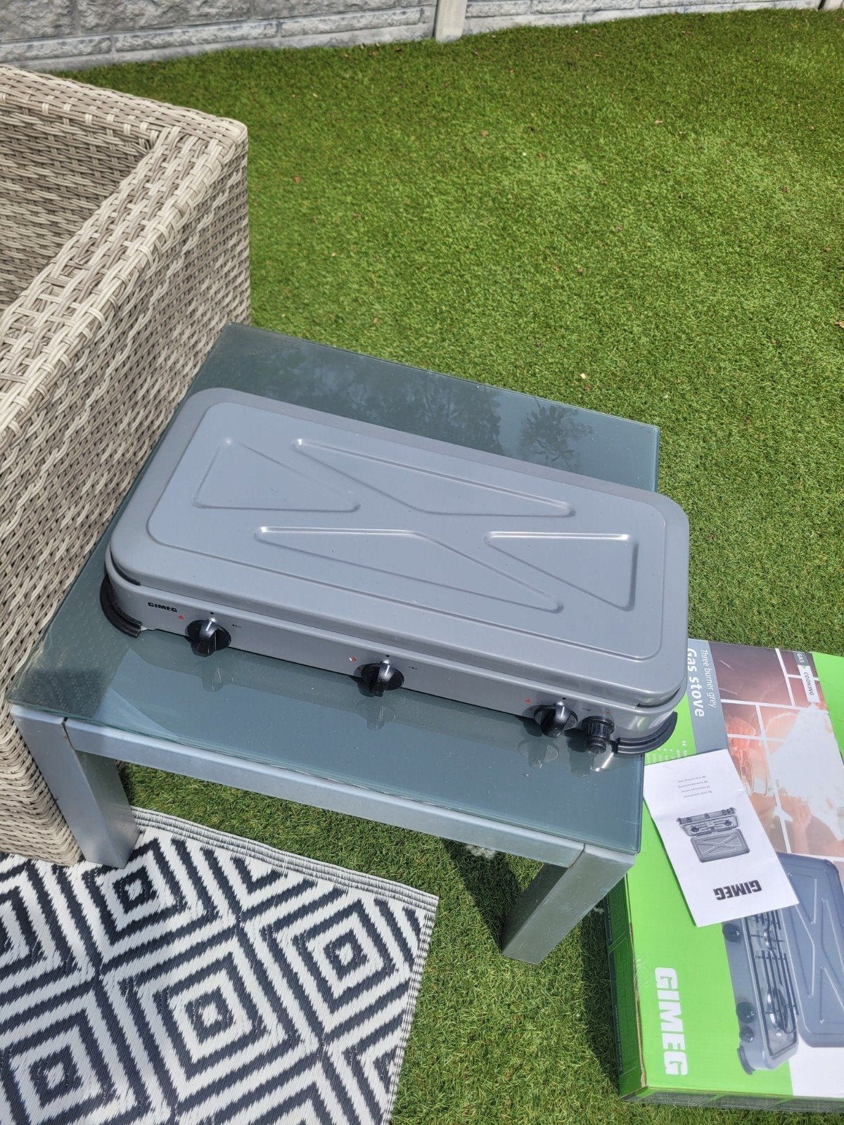 Gimeg 3-pits gasfornuis - Ideaal voor camping, Caravans en Kamperen, Kampeeraccessoires, Ophalen, Nieuw