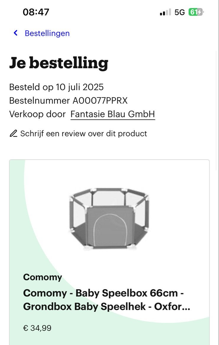 Comomy Baby Speelbox 66cm - Grondbox Baby Speelhek, Ophalen of Verzenden, Zo goed als nieuw, Overige vormen