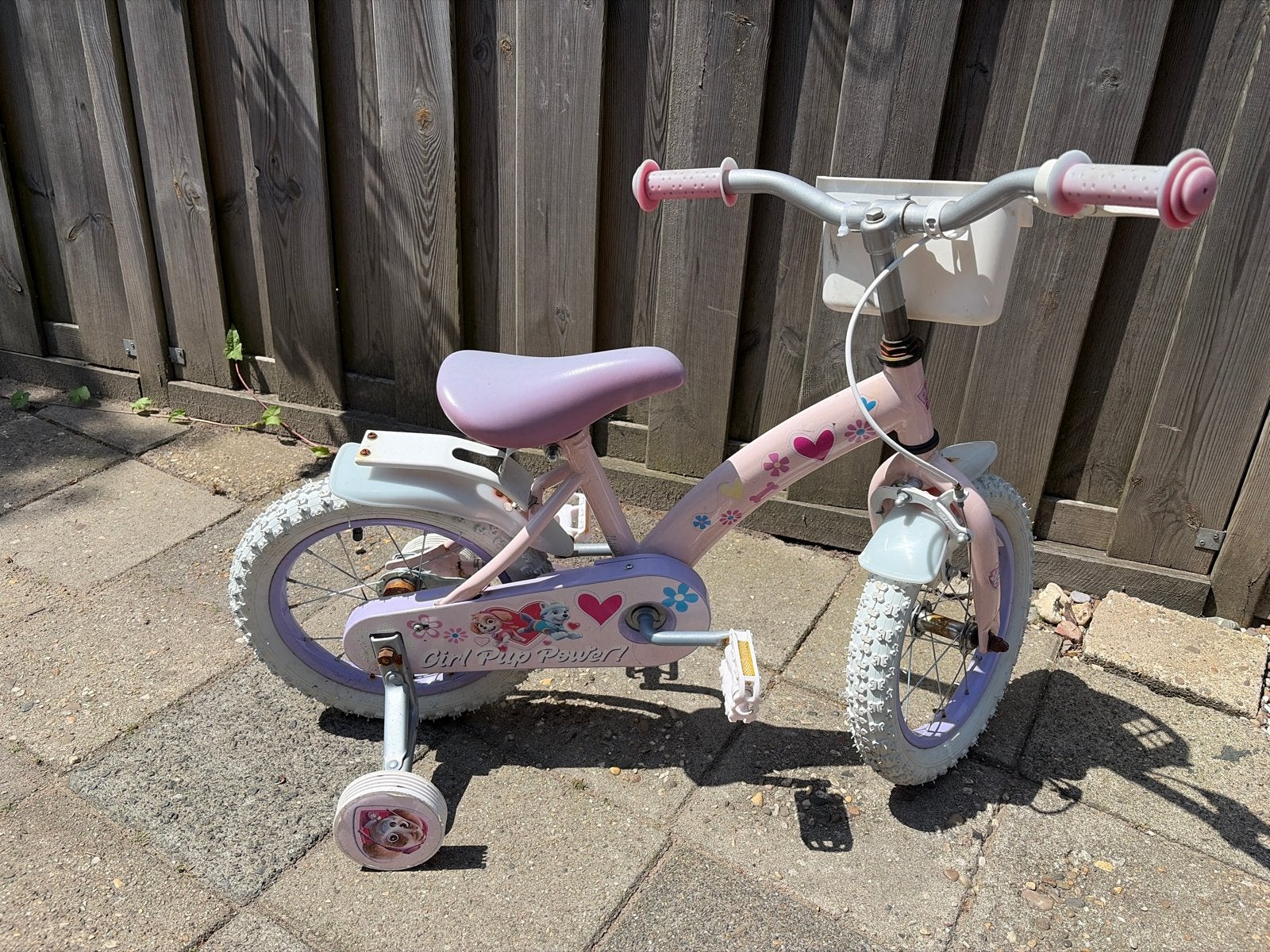 Paw Patrol meisjesfiets 14 inch met zijwieltjes, Ophalen, Zijwieltjes, Velgrem, 16 tot 20 inch